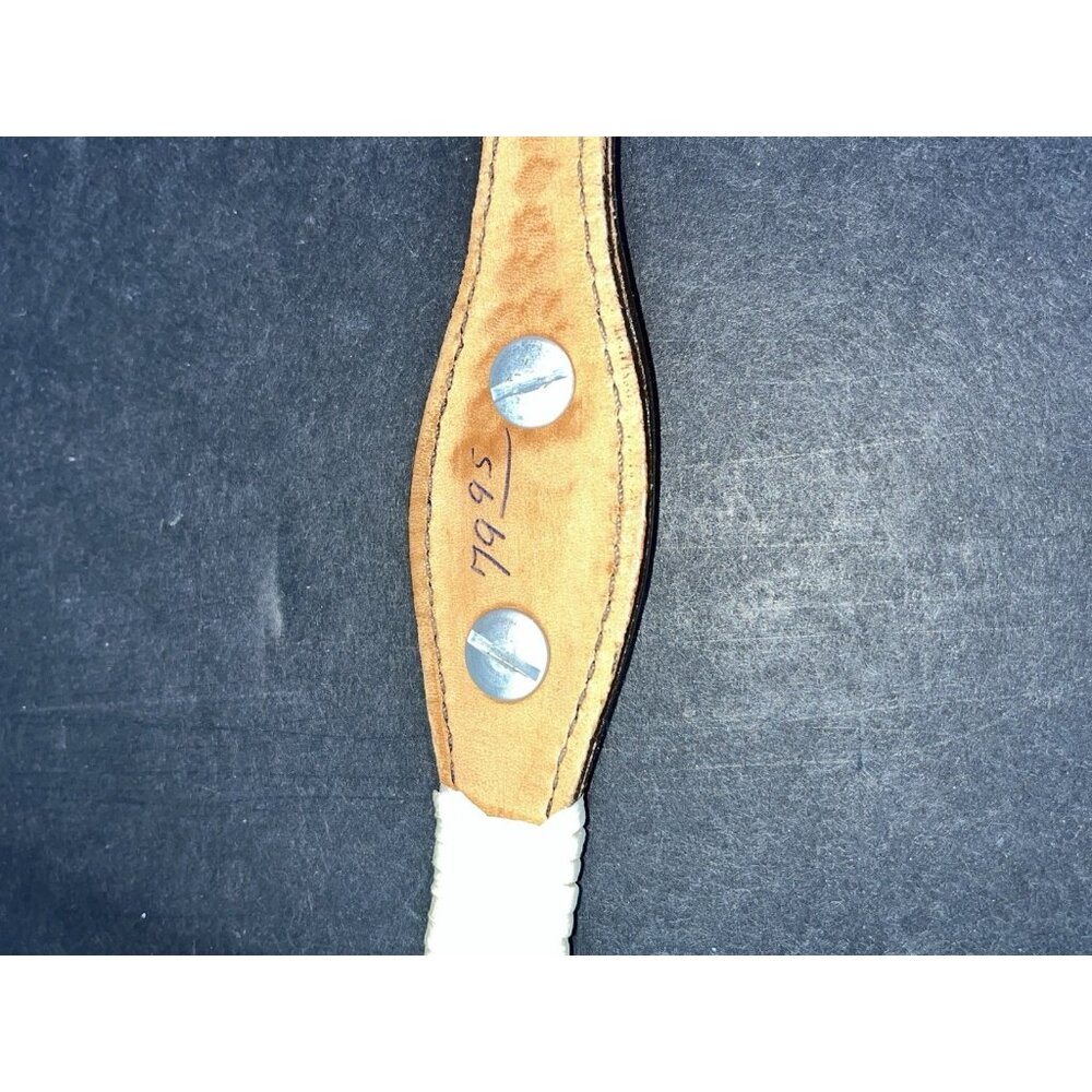 Vintage Mexican Leather Belt With Silver Decorative Buckle & Concho Sz 32 Alpaca - Picture 5 of 12